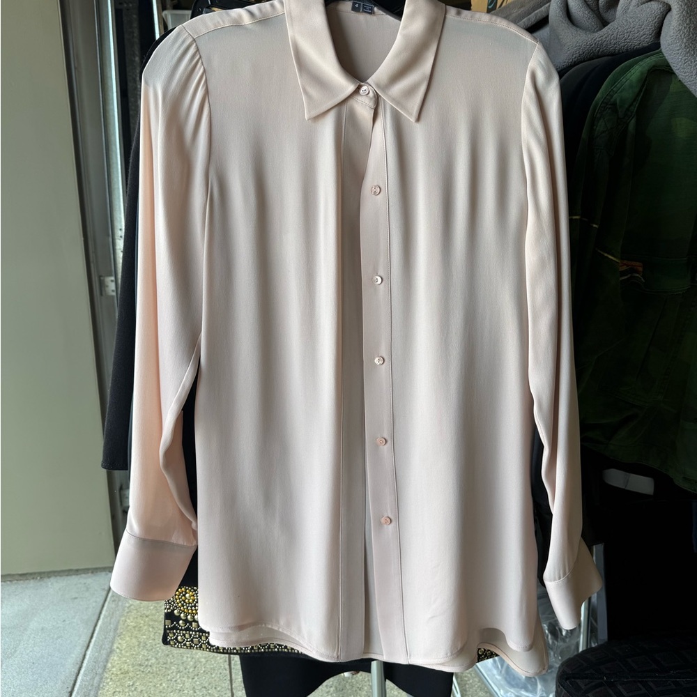 Vince Soft Cream Button-Down Shirt